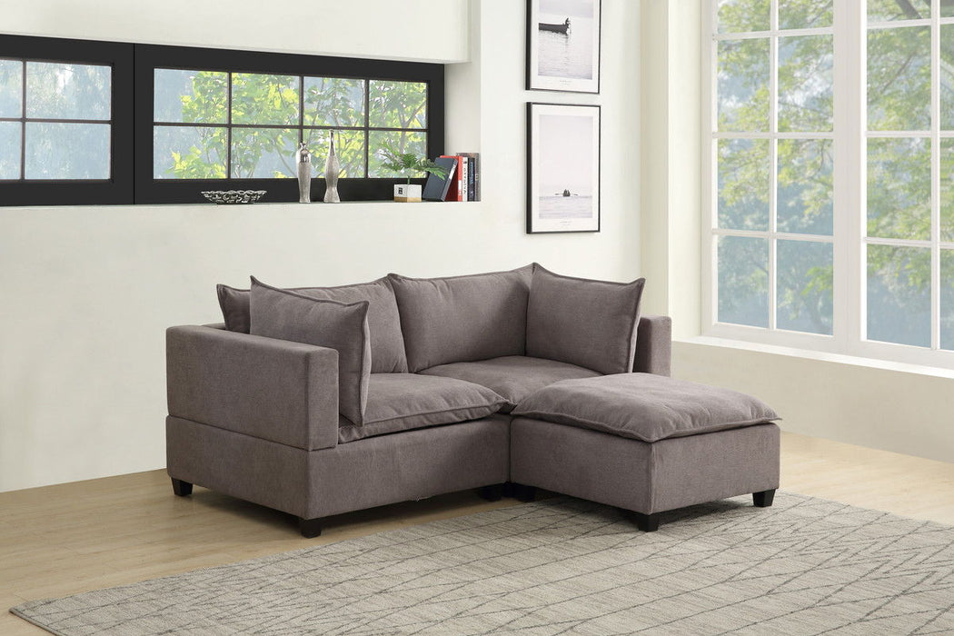 Madison - Fabric Sectional Loveseat Ottoman