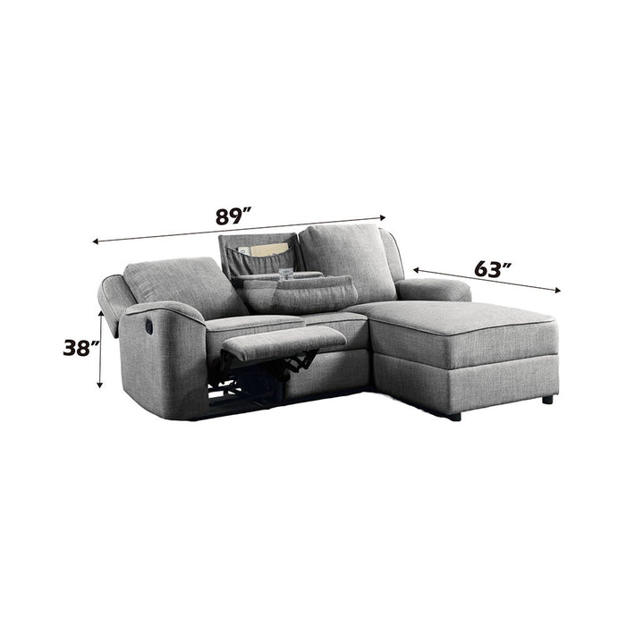 Destiny - Motion Sectional Sofa - Gray Linen