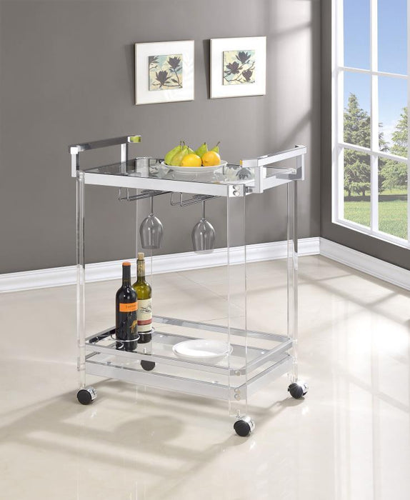 Rec Room: Serving Carts - 2-tier Glass Serving Cart Clear