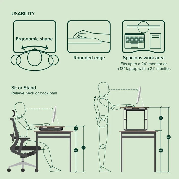 Computer Lifting Desk - Black