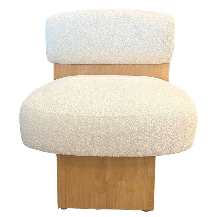 Elm - Boucle Fabric Chair - White