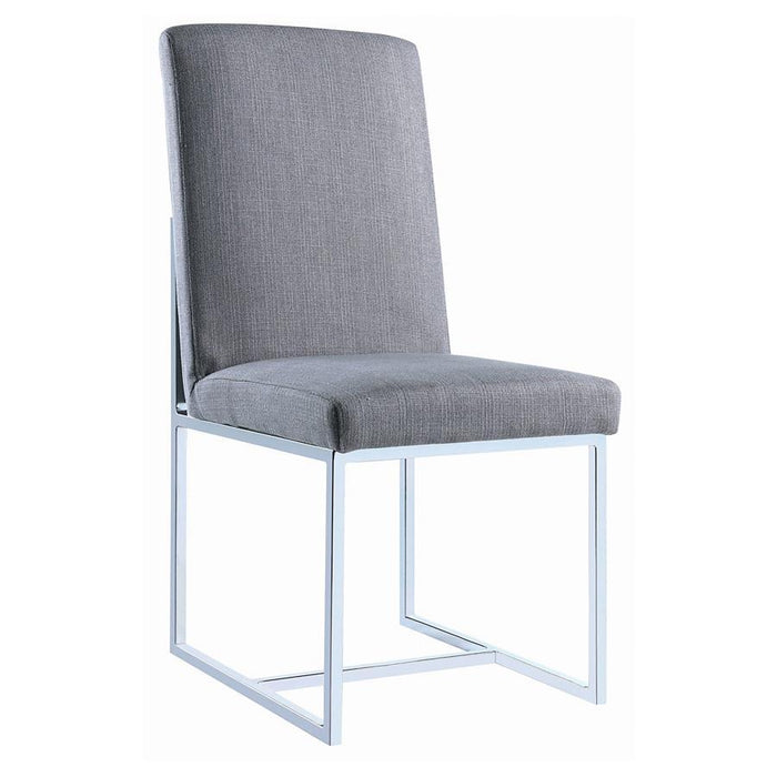 Grey - Mackinnon Upholstered Side Chairs Grey And Chrome (Set of 2)