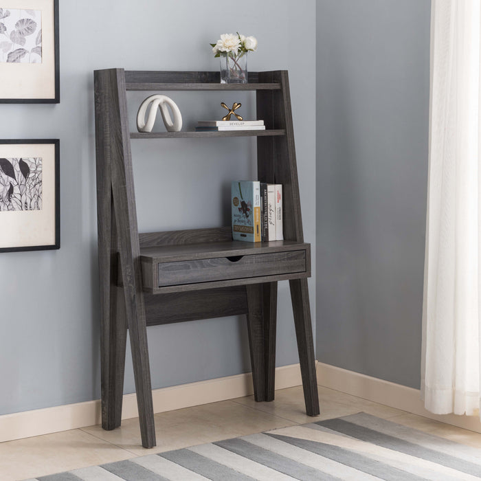 Ladder Desk, Home Office Study Desk With Drawer And Two Shelves