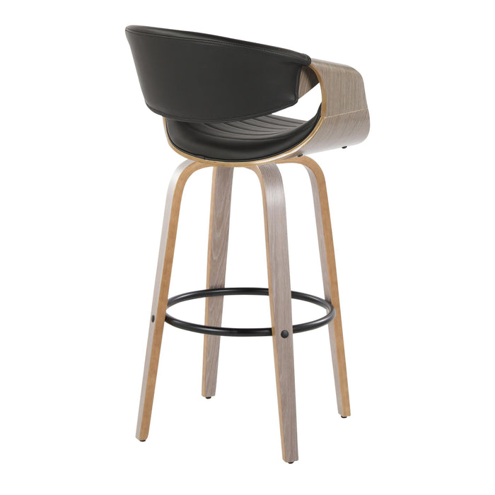 Symphony - Mid-Century Modern Fixed Height Barstool With Swivel With Round Footrest (Set of 2)