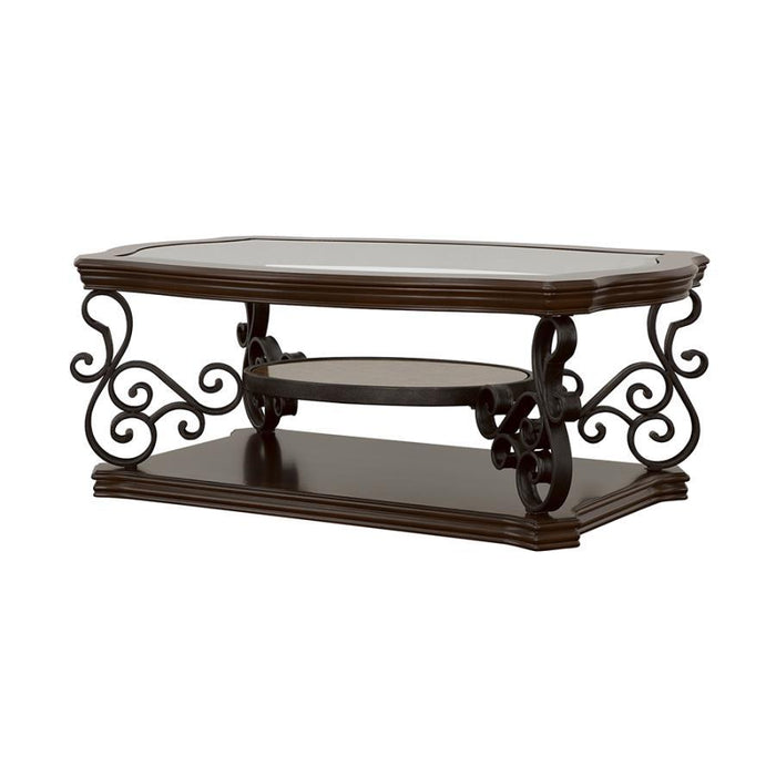 Traditional Occasional Tables - Sir Rawlinson Coffee Table Deep Merlot And Clear