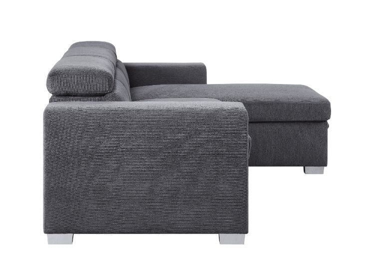 Natalie - Sectional Sofa - Gray Chenille