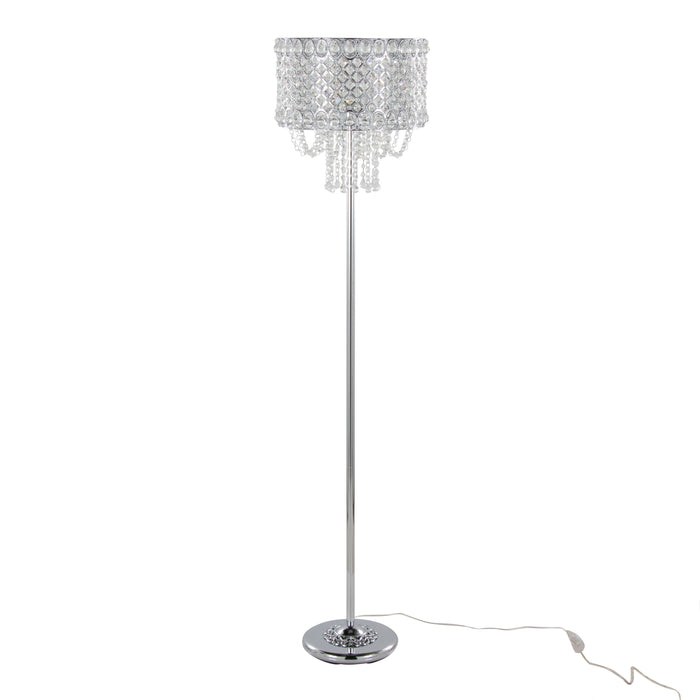 Droplet - Contemporary Floor Lamp - Polished Chrome / Clear