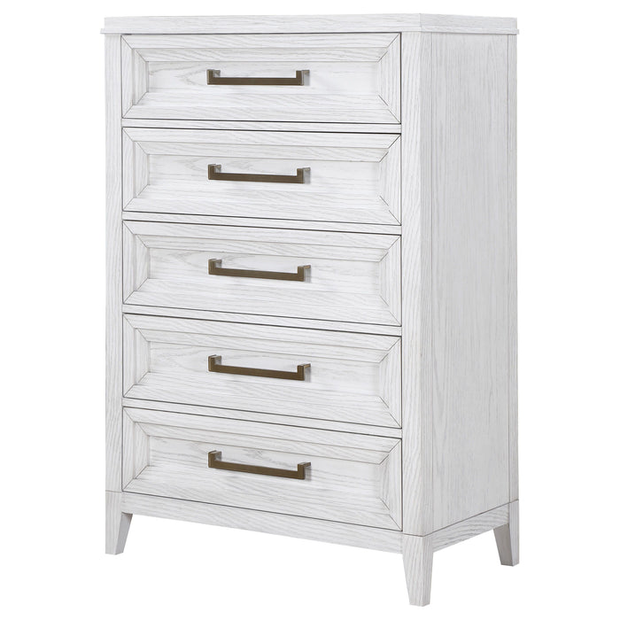 Marielle - 5 Drawer Bedroom Chest - Distressed White