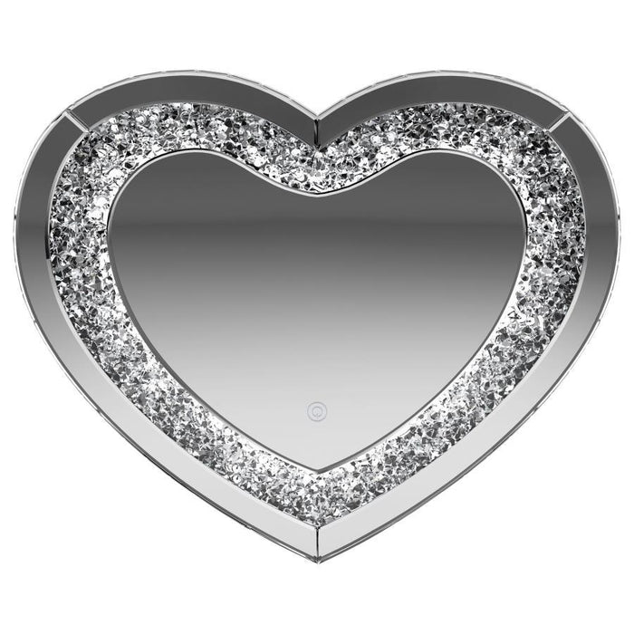 Heart Shape Wall Mirror Silver