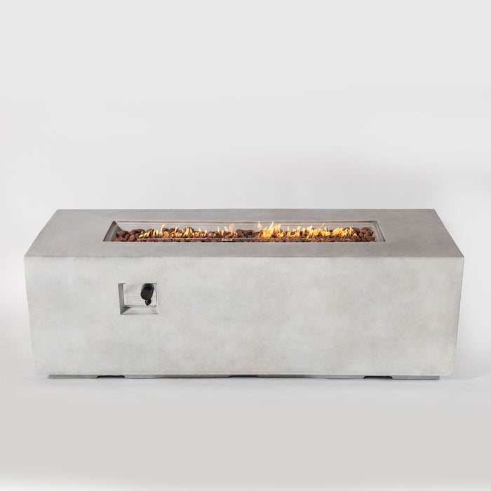 70" Concrete Large Fire Pit Table - Light Gray