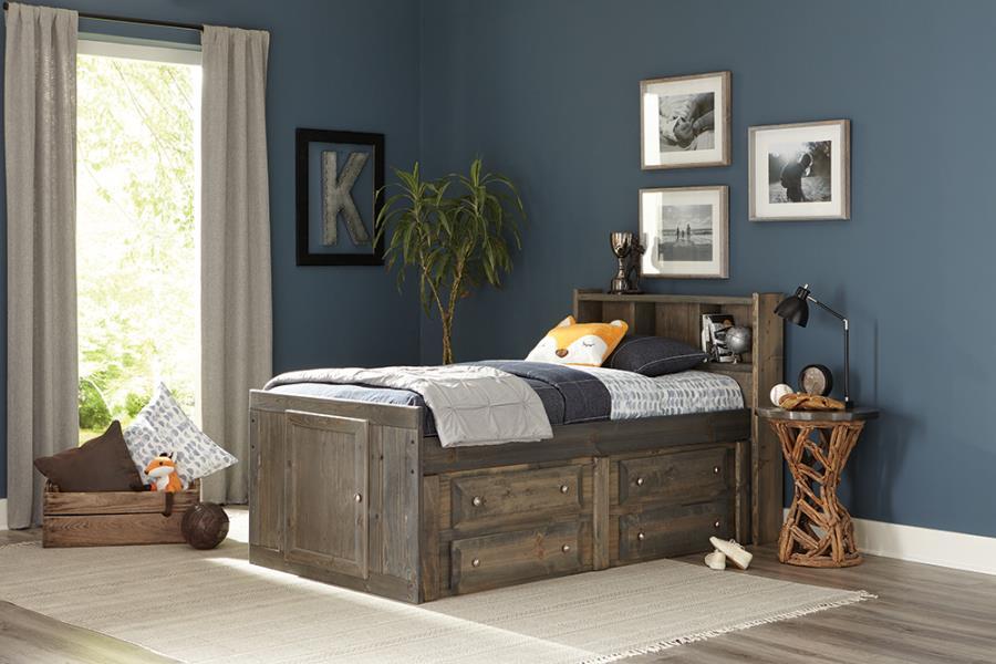 Wrangle Hill Collection - Wrangle Hill Twin Storage Bed Gun Smoke