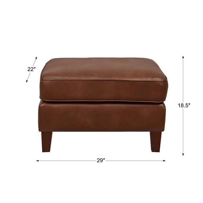 Ashby - Leather Ottoman - Pecan