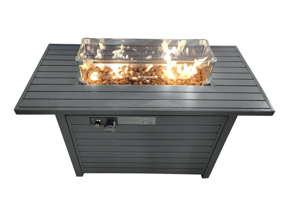 Propane Outdoor Fire Pit Table With Lid High-Quality Materials - Gray