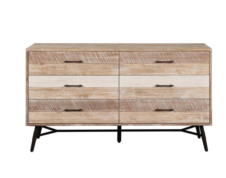 Marlow Collection - Marlow 6-drawer Dresser Rough Sawn Multi