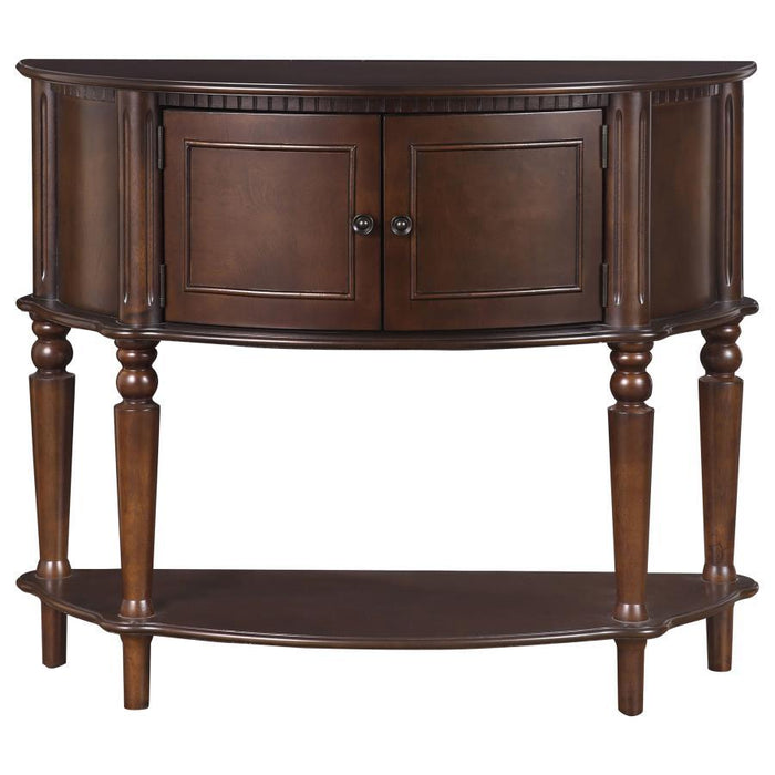 Console Table With Curved Front Brown