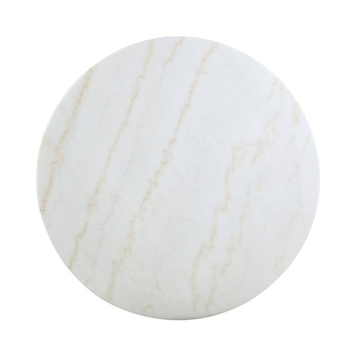 Kella Round Dining Table Natural Marble And Gold