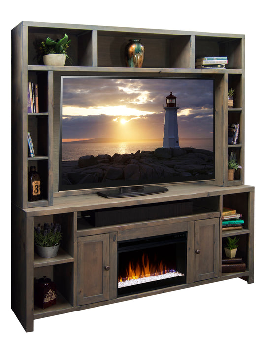 Joshua Creek - 84" Fireplace TV Stand - Barnwood