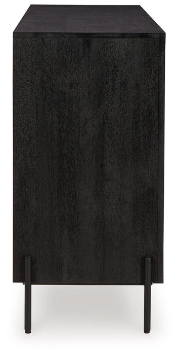 Vallisburg - Black / Natural - Accent Cabinet