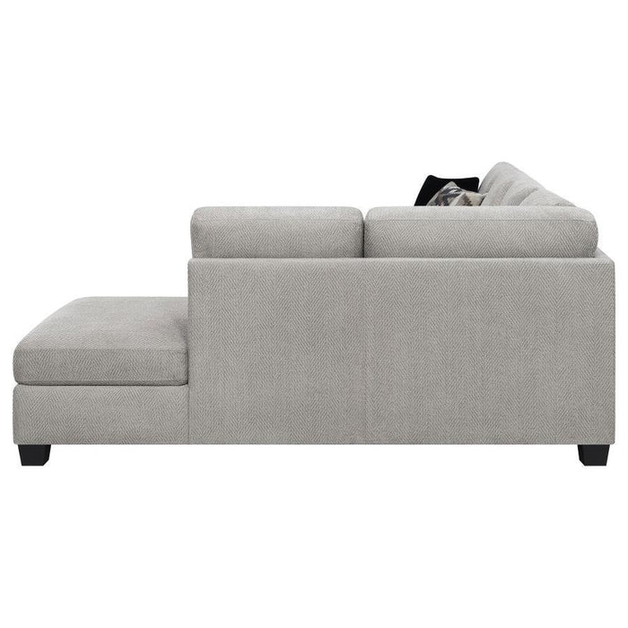 Whitson - Cushion Back Upholstered Sectional - Stone