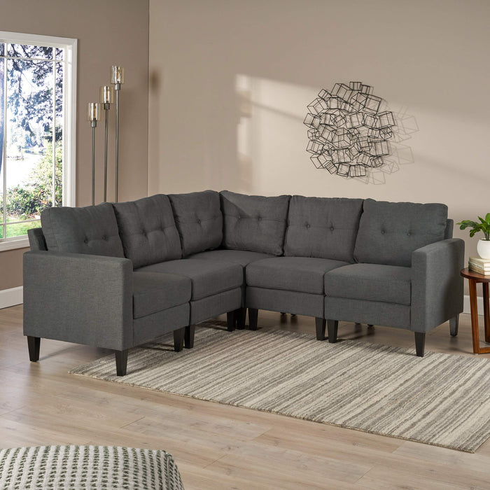 5 Piece Upholstered Sectional