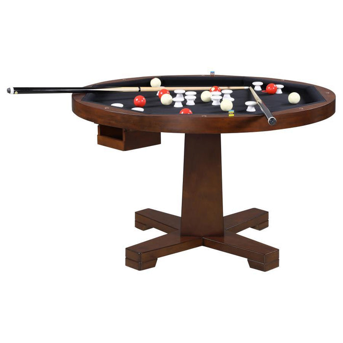 Marietta Game Table - Marietta Round Wooden Game Table Tobacco