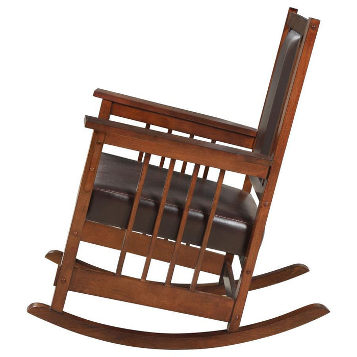 Living Room: Rocking Chairs - Upholstered Rocking Chair Tobacco And Dark Brown