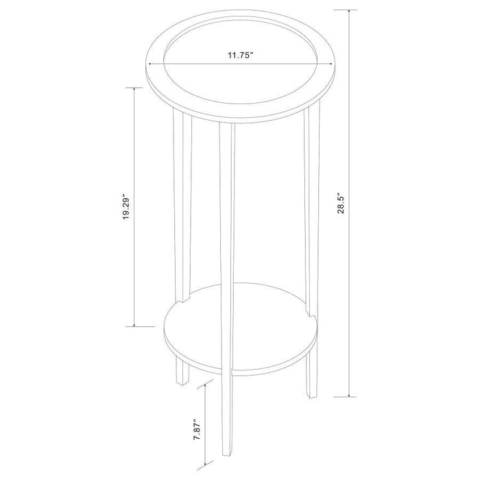 Round Accent Table With Bottom Shelf Espresso