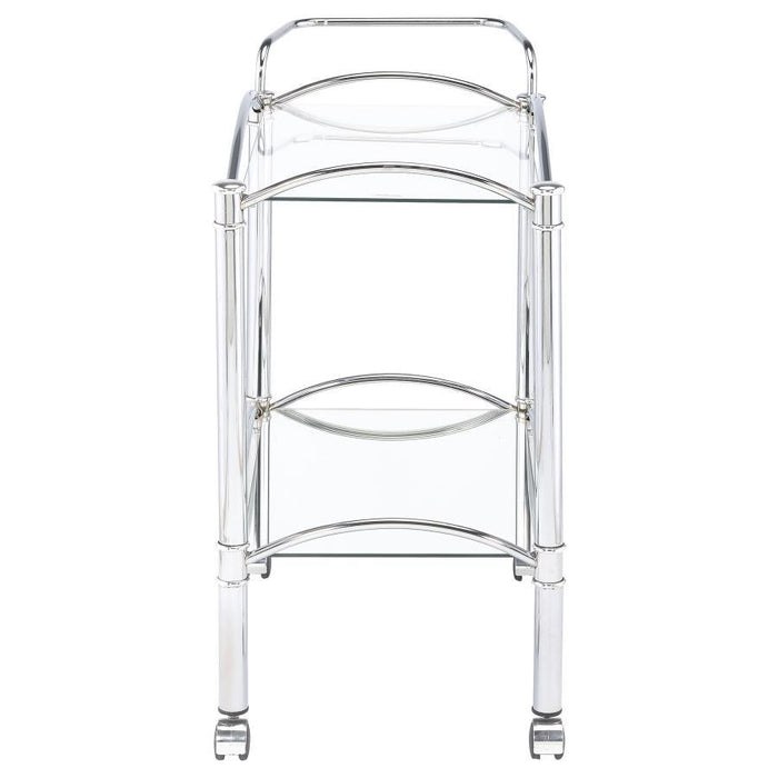 Rec Room: Serving Carts - 2-tier Serving Cart With Glass Top Chrome And Clear