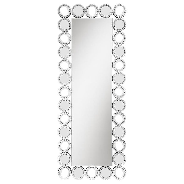 Aghes - Rectangular Wall Mirror With LED Lighting Mirror - Silver