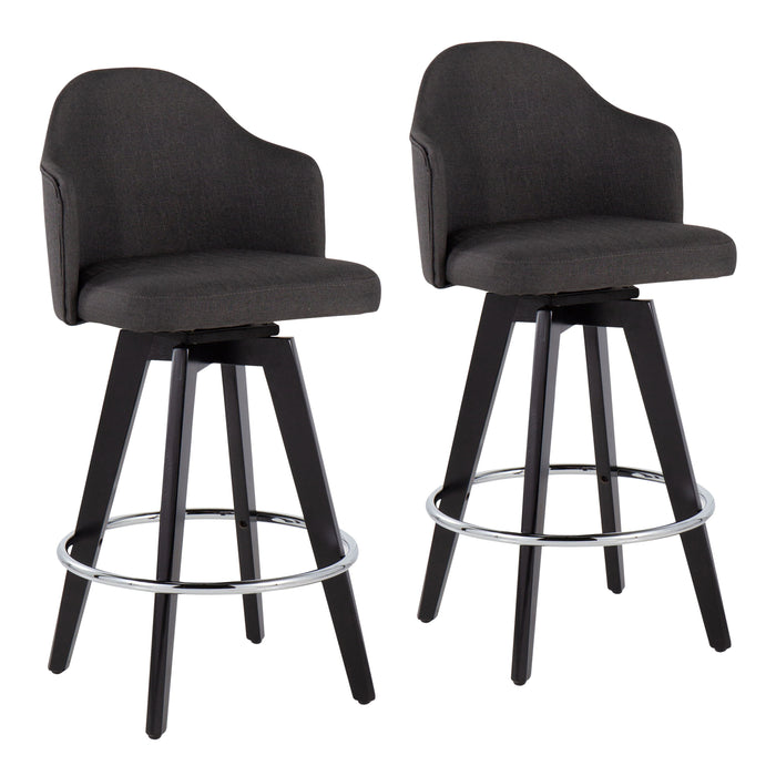 Ahoy - Contemporary Fixed Height Counter Stool With Round Footrest (Set of 2)