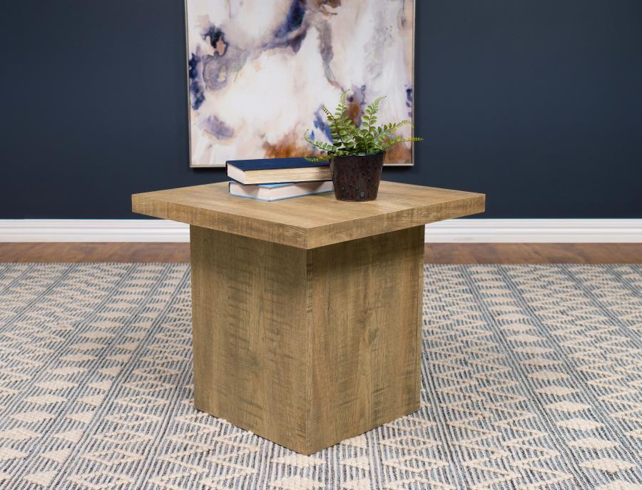 Devar - Square Engineered Wood End Table - Mango