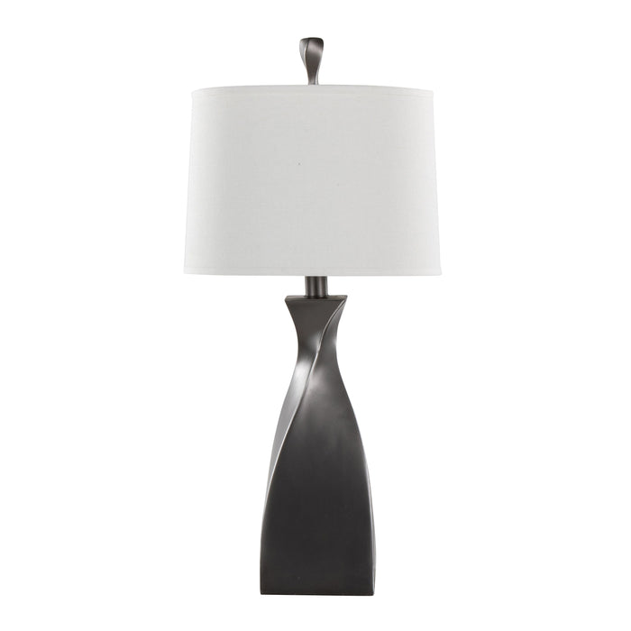 Curvo - Contemporary Table Lamp (Set of 2) - Rubbed Gray Slate / White