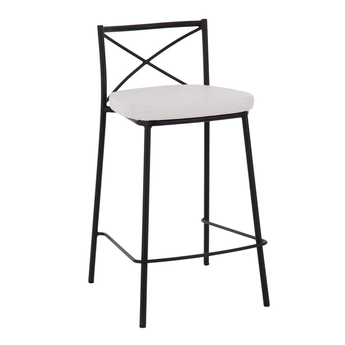 Modern Charlotte - Contemporary Fixed Height Counter Stool (Set of 2)