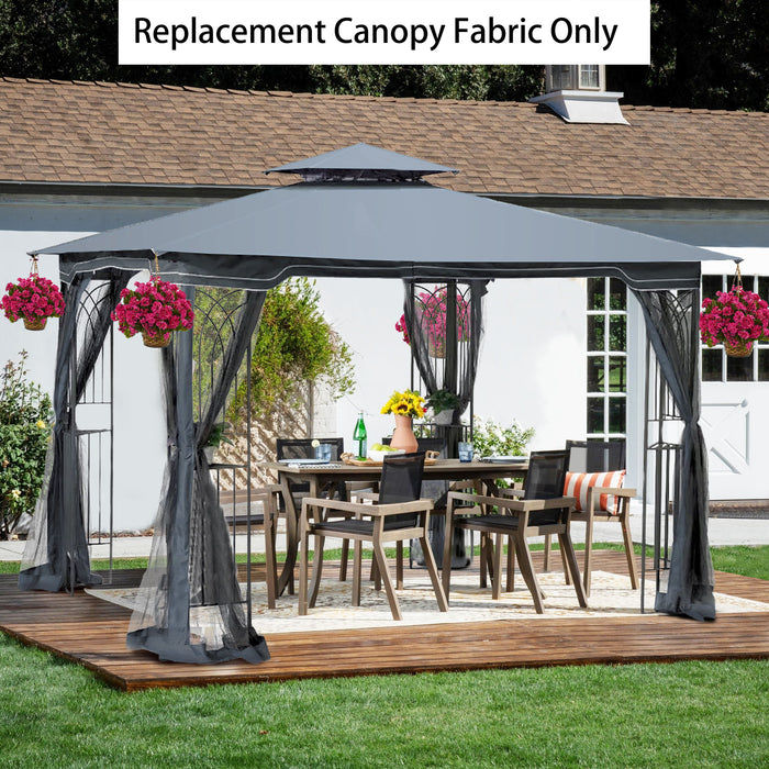 Patio Double Roof Gazebo Replacement Canopy Top Fabric