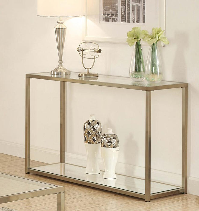 Sofa Table With Mirror Shelf Chocolate Chrome