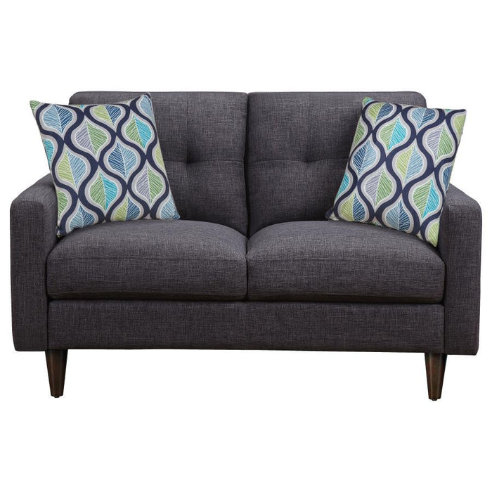 Grey - Watsonville Tufted Back Loveseat Grey