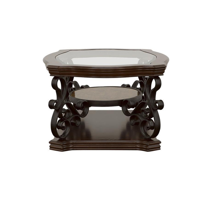 Traditional Occasional Tables - Sir Rawlinson Coffee Table Deep Merlot And Clear