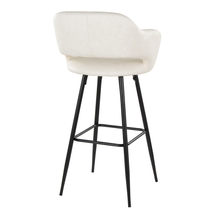 Margarite - Contemporary Fixed Height BarStool With Square Footrest (Set of 2)