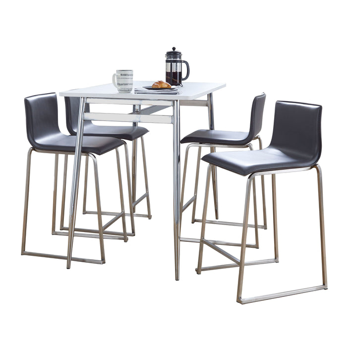 Marcel Mara - 5 Piece Dining Set Upholsted Contemporary Counter Height