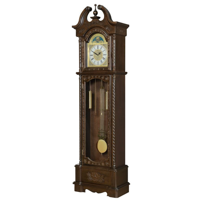 Grandfather Clock With Chime Golden Brown