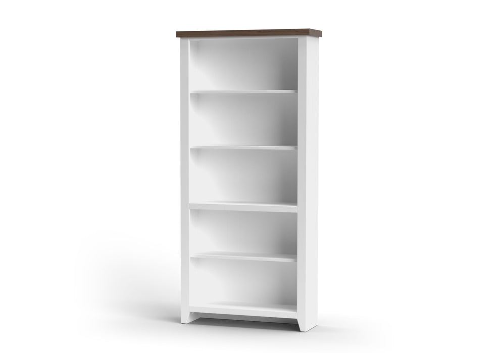 Hampton - High 5 Shelf Bookcase - Jasmine Whitewash / Barnwood