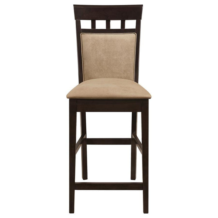 Gabriel Collection - Tan - Upholstered Counter Height Stools Cappuccino And Tan (Set of 2)