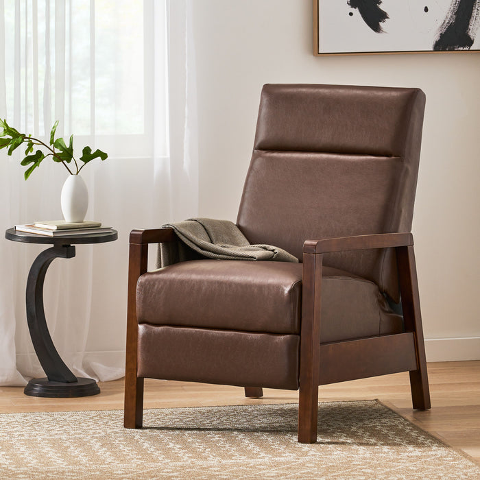 Faux Leather Upholstered Pushback Recliner