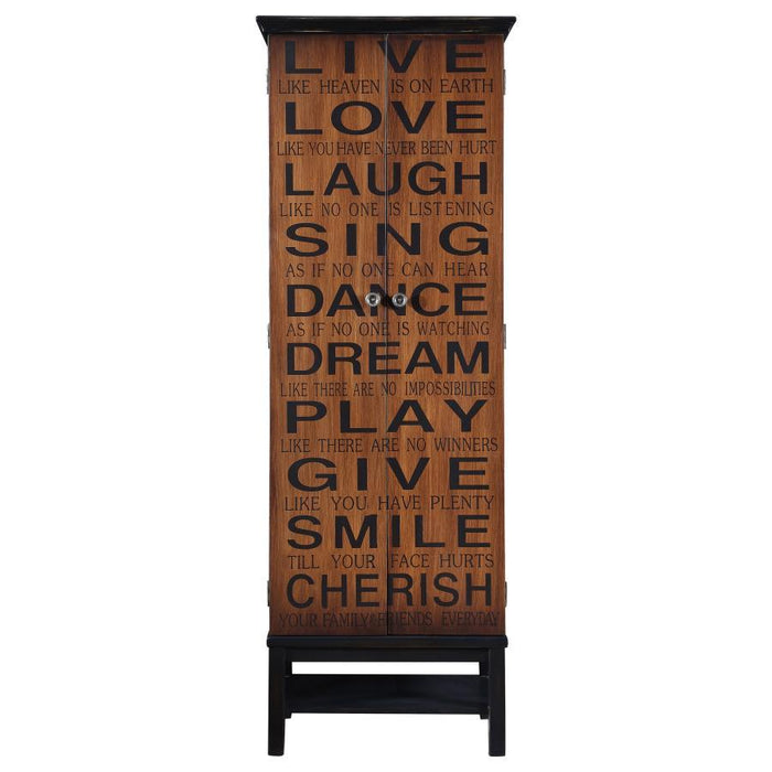 2-door Accent Cabinet Rich Brown And Black