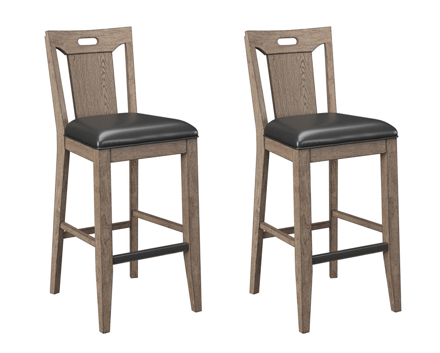 Benti - Slat Back Bar Stools (Set of 2) - Brown