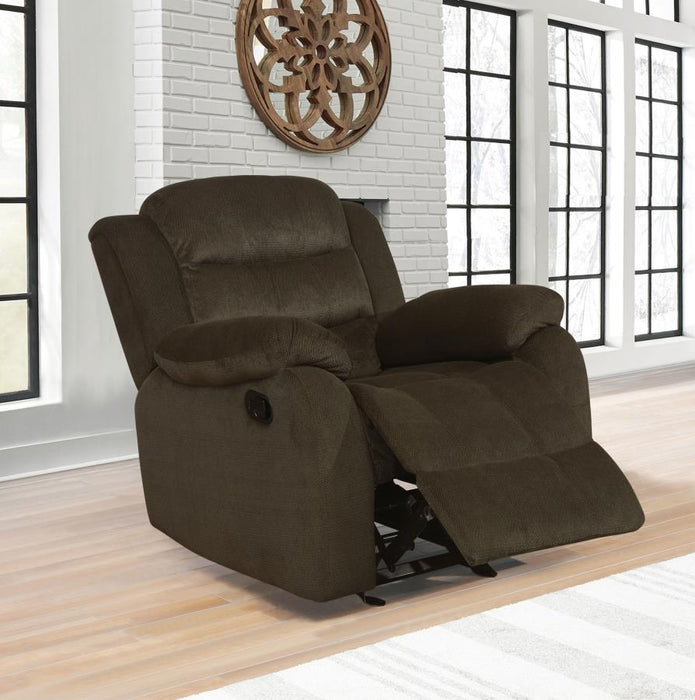 Rodman Motion Collection - Olive Brown - Rodman Upholstered Glider Recliner Chocolate