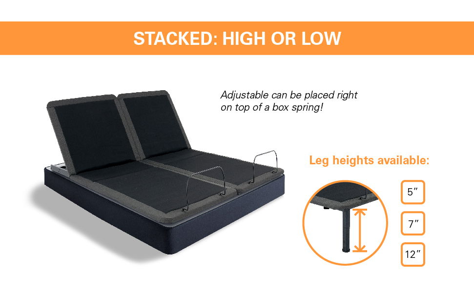 Bridgevine Home - Quick Assembly Adjustable Bed Frame With Voice Activated Controls