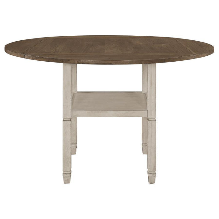 Sarasota Collection - Sarasota Counter Height Table With Shelf Storage Nutmeg And Rustic Cream