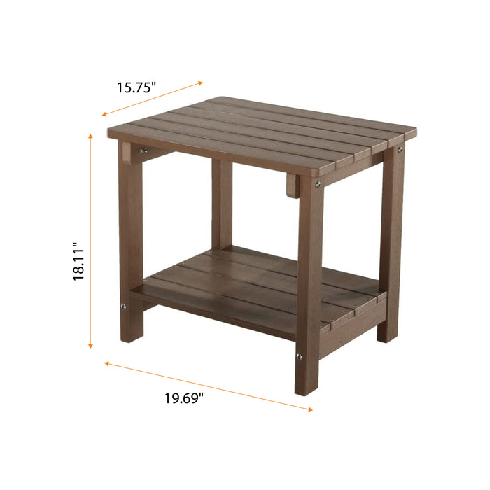 Key West - Weather Resistant Outdoor Indoor Plastic Wood End Table