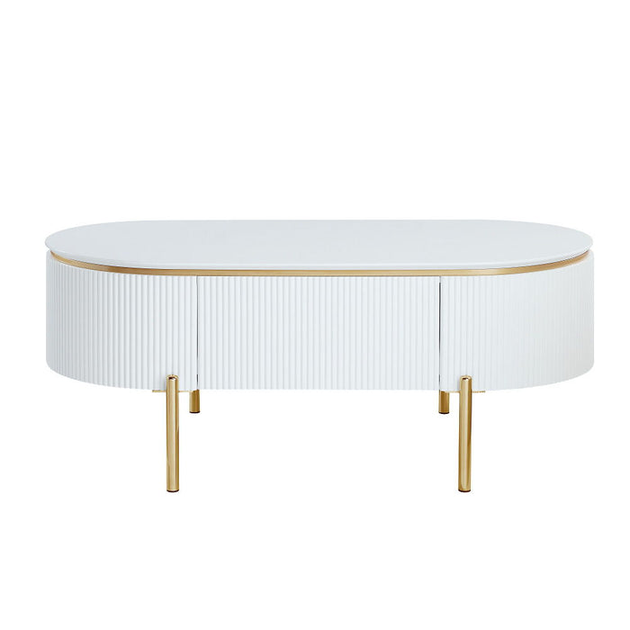 Daveigh - Coffee Table - White High & Gold